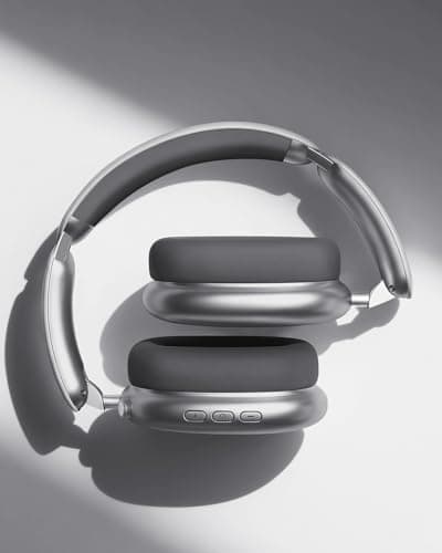 Wentronic Y02 Active Noise Cancelling Headphones,60H Battery,5 EQ Music Modes,Hi-Res Audio,Deep Bass,Foldable Wireless Over Ear Bluetooth 5.4 Headset,Breathable Leather Earpads (Grey) — view 3