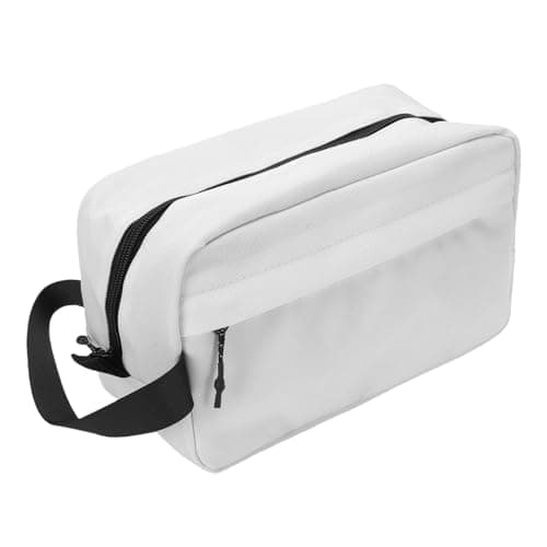 Xiuganpo Men Travel Toiletry Bag Water Nylon Hanging Toiletry Organizer with Mesh Pockets for Business Trip, Shaving Kit Portable Dopp Kit for Essentials Accessories (White) — view 5