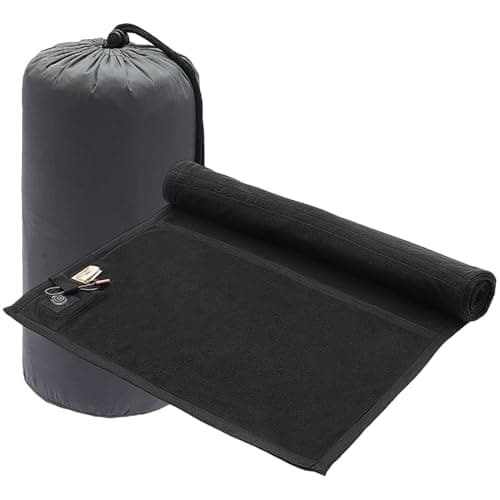 Heated Sleeping Bag Liner, Rechargeable Sleeping Blanket, Adjustable Thermal Layer, Portable Warm Mat, 3 Adjustable Temperature Levels with 6 Heating Zones, for Hiking Outdoor Picnic Travel
