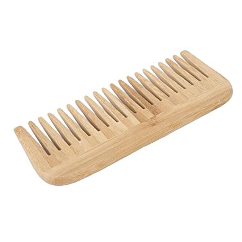 Bamjour Wide Tooth Bamboo Hair Comb Reduce Strong Flexible Portable Home Travel