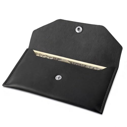 Yiranfuyao PU Leather Cash Envelope Wallet, Waterproof Reusable Money Saving Wallet Organizer Pouch for Cash UK Travel Budgeting Wedding Birthday Graduation Holidays