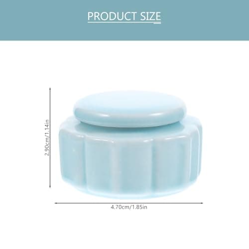 Kichvoe Vintage Porcelain Mini Jar 15ml Sky Blue Ceramic Lip Cream Container with Lid, Multi-use Travel Storage Pot for Lip Scrub, Makeup, and Cosmetic Accessories — view 2