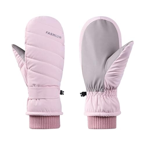 Feelorna Women Ski Gloves, Waterproof Touchscreen Ski Mittens Soft Winter Thermal Mittens with Plush Windproof Anti-slip Snow Gloves for Skiing Running Hiking Outdoor Sports
