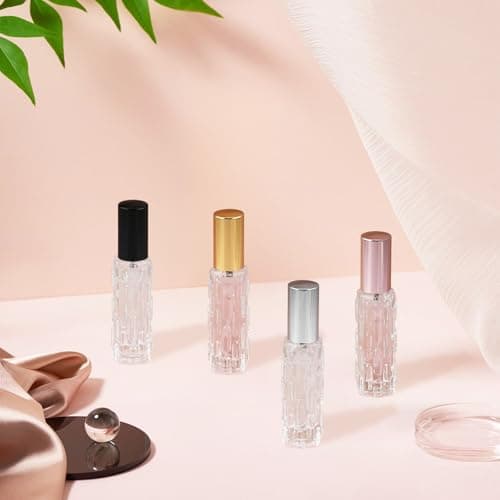 YoHyien 4 Pcs Travel Perfume Atomiser Refillable 10ml, Glass Perfume Travel Bottle, Portable Aftershave Atomiser Spray Bottle, Mini Fragrance Decanter for Handbag, Pocket, and Purse (Multicolor) — view 3