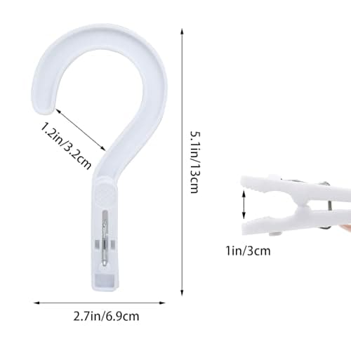 Andiker 8pcs Laundry Hooks with Clips, 5.2" Super Strong Clamping Plastic Single Clip Hangers Portable Travel Hangers with Clips to Hang Socks Towels Boots and Dry Wet Clothes — view 2