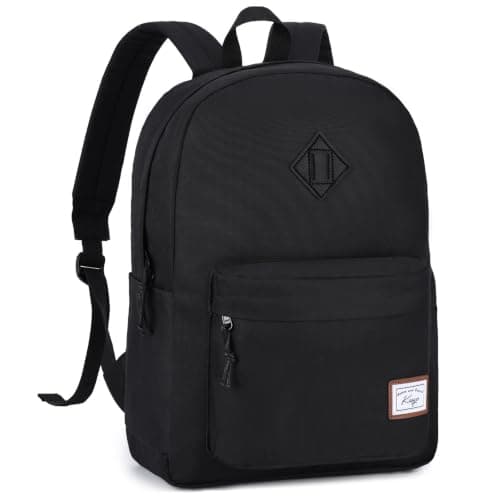Kasgo 17.3L Lightweight School Backpack for Teens & Tween Boys Girls, Black