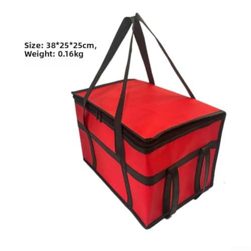 30L Non-Woven Insulation Bag, Large Capacity Cooler for Picnic(red) — view 2
