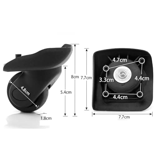 GUGULUZA Suitcase Wheel Replacement, Spare Spinner Wheel for Soft Shell Suitcase Repair, W001 Front Wheel — view 2