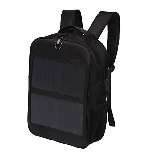 14W Solar Panel Power Backpack, Solar Powered Backpack, Laptop Bag Waterproof Ergonomic Solar Power Backpack with Handle and USB Charging Port