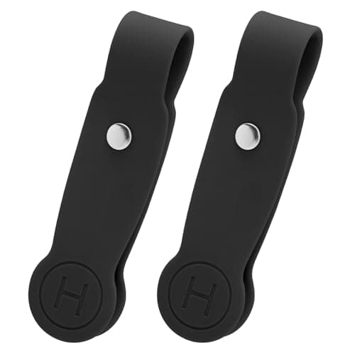 HKNR Magnetic Hat Clip for Travel, Strong Silicone Hat Holder for Bag Backpack Luggage, Hands Free Travel Accessories for Women & Men, Secure Grip for Sun Hats & Caps - 2 Pcs Black
