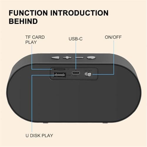 STFMHEZ Bluetooth Speaker Portable Wireless, Bluetooth 5.3 Speakers with HD Stereo HiFi Bass for Travel Home, 1200mAh Battery, 15 Hour Playtime, Support Bluetooth/U-Disk/TF Card — view 2