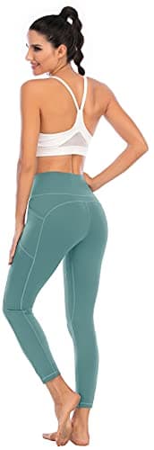 OVRUNS High Waist Gym Leggings for Women Yoga Pants with Pockets Workout Running Compression Leggings for Women - Tidewater Teal - S — view 5