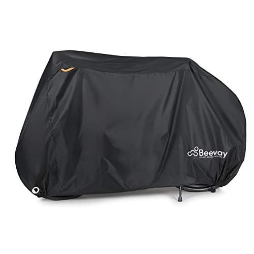 BEEWAY Bike Cover, Waterproof Bicycle Cover Indoor Outdoor Storage - 210T Nylon with Pu Coating, Safty Straps, Lock-holes, Fits for Most Bikes up to 29"