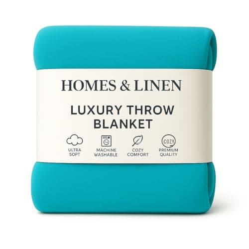 HOMES-LINEN Fleece Faux Fur Roll Mink Throws Soft Cosy Bed Blankets (Teal, Double (150Cm x 200cm))