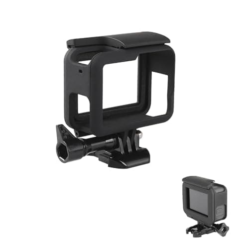 Hero 7/6/5/(2018) Frame Mount Case – Top Open Protective Housing with Quick Release Bracket & Screen Protector, Black Action Camera Frame Mount Accessories