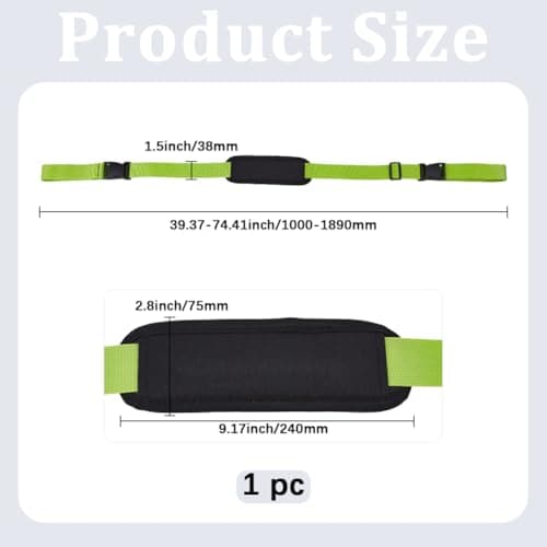 GORGECRAFT 100-189cm Shoulder Strap Replacement Universal Beach Chair Carrying Straps Scooter Adjustable Backpack Anti-Slip Shoulder Belt for Briefcase Laptop Messenger Crossbody Bag Luggage Green — view 2