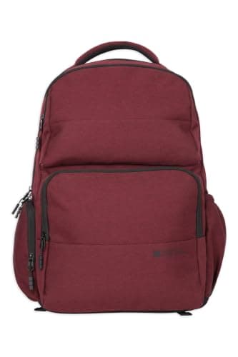 Mountain Warehouse Commuter 30L Backpack - Large Capacity Daypack with Laptop Pocket, RFID Zipped Pockets & Bottle Pocket - All Season Camping, Hiking & Outdoors Burgundy ONE — view 2