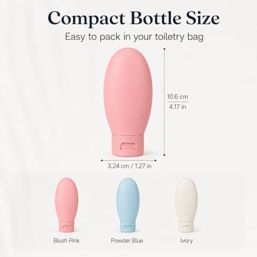 DDUP 3 Pcs Travel Bottles Set,60ML Travel Bottles & Containers,Small Mini Empty Plastic Squeeze Bottles for Travel Toiletries,Shampoo and Conditioner with Storage Bag(Multicolor) — view 2