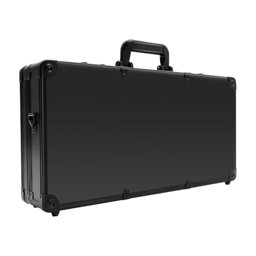Professional Barber Carrying Case Large Capacity 10kg Load Hairdressing Tool Storage Box with Double Combination Locks Adjustable Strap for Barber Salon Mobile Hairstylist Travel Organizer Black