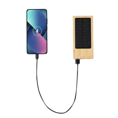 Sawfish Personalised Power Bank Molden Bamboo Solar Power Bank USB-C Input/Output and Dual USB-A Outputs — view 6