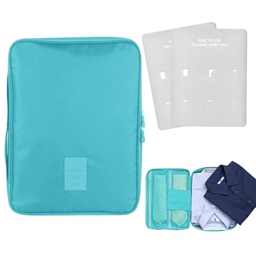 AffeGifts Shirt Carrier for Travel, Portable Shirt Travel Bag Anti Wrinkle Shirt Tie Organizer for Business Trip (Blue)