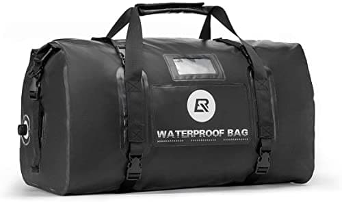 ROCKBROS Multifunctional Motorcycle Saddle Bag 100% Waterproof Travel Bag Tail Bag Luggage Roll with Shoulder Straps Saddlebags Black 55L