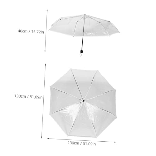 Gatuida Automatic Folding Clear Windproof Umbrella with Wooden Handle Compact Lightweight Travel Parasol for Men and Women Portable Small Folding Rain Protection for Outdoor Use — view 2