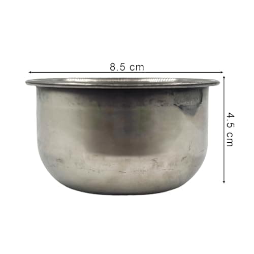 Eson Shaving Soap Bowl, Classic Stainless Steel Shaving Soap Bowl for Shaving Soap, Durable and Elegant Design for a Superior Shaving Experience (Classic Style) — view 3