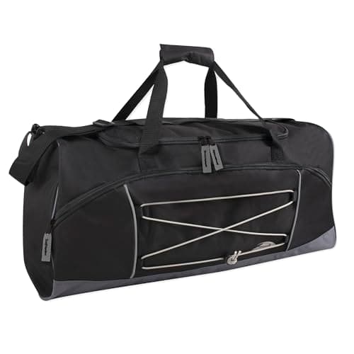 60 Litre Duffle Bag – Heavy Duty Extra Large Sports Gym Equipment Travel Duffel Bag for Men and Women (Black)