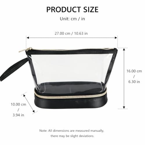 Makeup Bag Double Layer, Travel Cosmetic Case with Brush Compartment — view 3