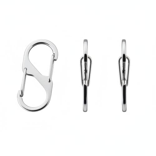 8 Pcs Zipper Locks with Carabiner Clip, Black Silver Gold Anti Theft Travel Locks, Small Theft Deterrent Bag for Luggage Backpacks Traveling Bags and Handbags​ — view 2