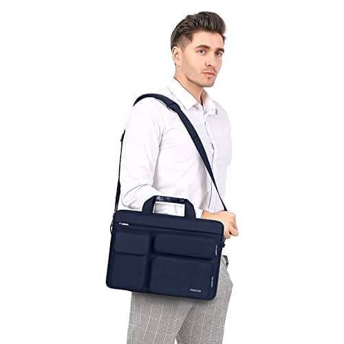 MOSISO Laptop Shoulder Bag 16 inch, 15.6 inch Laptop Case, Navy Blue — view 2