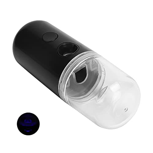 Wangcmcol Facial Mist Spray, Fine Water Mist for Skin Hydration, Portable Travel Size, USB Rechargeable Moisturizer (Black) — view 6