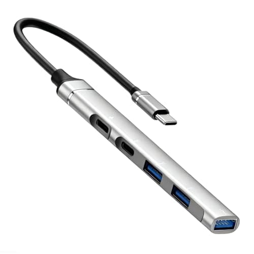 Aluminum Alloy USB C Hubs PD3.0 Fast Chargers 5Gbps Data Syncs Double USB A Port for Work Travel