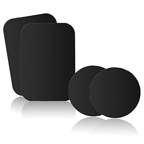 sphires 4 Pack Metal Plate for Magnetic Phone Car Mount 2 X Round and 2 X Rectangular Metal Plate for Car Magnetic Phone Holder