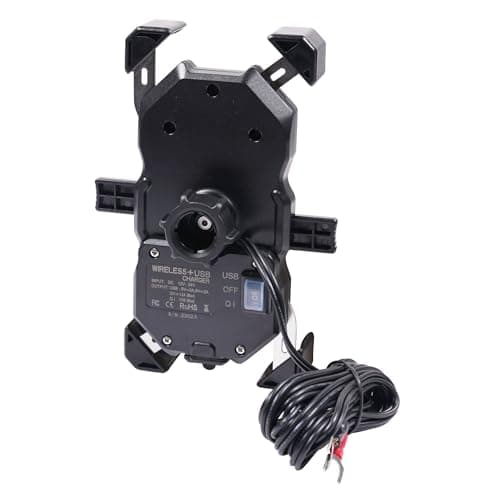 Bike It Motorcycle Phone Holder with Wireless Qi 15W & USB QC3.0 Charger – Waterproof Handlebar/Mirror Mount – 360° Rotating – Fits 3.5–6.8" Smartphones — view 3