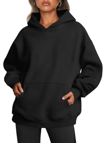 LILLUSORY Womens Oversized Hoodies Fleece Ladies Sweatshirts Black S