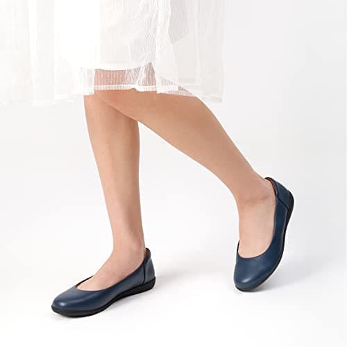 DREAM PAIRS Women’s Comfortable Ballet Shoes with Arch Support, Ladies' Dressy Work Flats, Round Toe Slip on Office Shoes,Size 6,NAVY,SDFA2312W — view 2