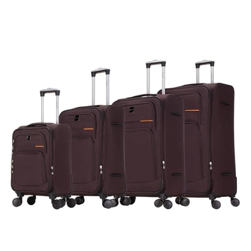 Skylark 32" Extra Large Suitcase Super Lightweight Luggage 20% Expandable 4 Wheels Spinner 3-Digit Combination Lock Soft Shell Luggage Check in for 30kg (Coffee, 162 litres) — view 2
