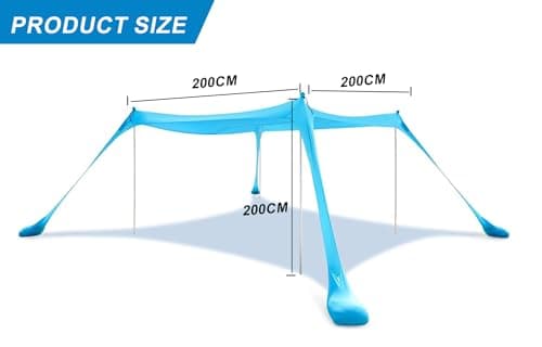 Gr8 Garden Beach Tent Portable 4-6 Person Sun Shade Family Shelter Camping Hiking UV Resistant Lightweight Canopy Awning with Sandbag Anchor Sunshade UPF50+ — view 4