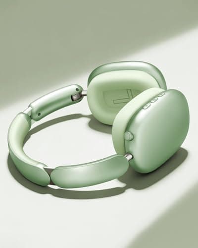 Wentronic Y02 Active Noise Cancelling Headphones,60H Battery,5 EQ Music Modes,Hi-Res Audio,Deep Bass,Foldable Wireless Over Ear Bluetooth 5.4 Headset,Breathable Leather Earpads (Green) — view 2