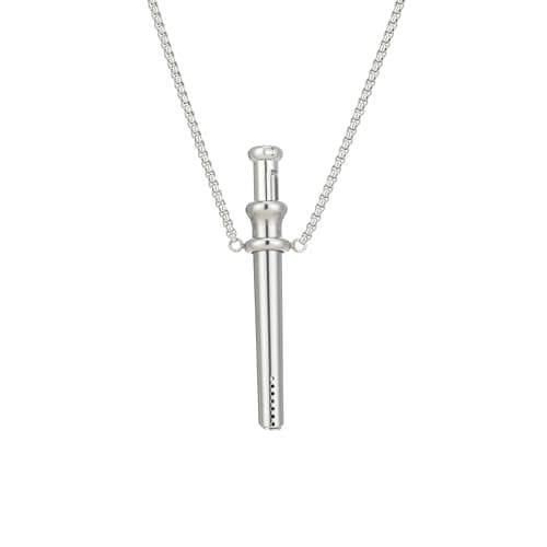 Scoop Necklace, Stainless Steel Mini Spoon Pendant (Silver)
