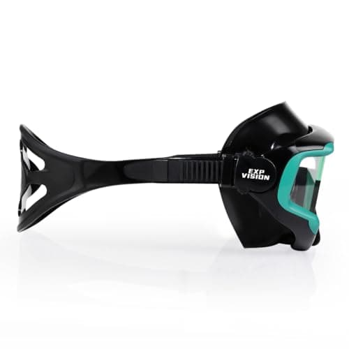 Adult Pano 3 Scuba Diving Mask, Tempered Glass Snorkel Mask Anti-Fog Swim Mask No Leakage Swim Goggles with Nose Cover Snorkeling Gear for Snorkeling, Freediving, Swimming (Black/Ocean Green) — view 5