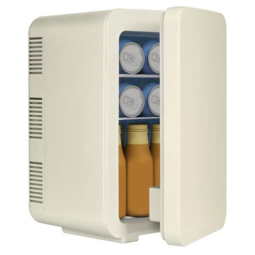 ARTETHYS Mini Fridge for Bedrooms, 10L Small Car Fridge, Beige