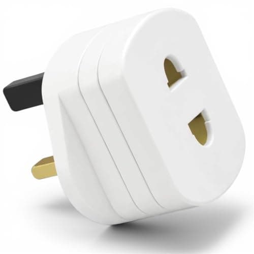 MOBIBAY (Pack of 1) Toothbrush Adaptor Plug UK Charger Shaver Socket 2 Pin to 3 Pin Electric Converter Bathroom Two to Three Prong Charging Tooth Brush Razor Plugs Electrical Shaving (White)