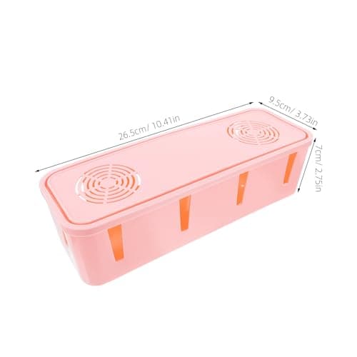 Cable Box Organizer Pink Abs Plastic Cord Concealment for Office — view 2
