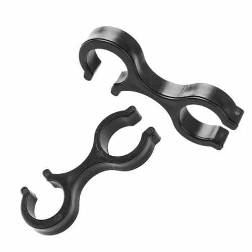 10 PCS Trekking Pole Clips Sturdy Hiking Pole Clips Walking Stick Holder Double Rod Buckle Connector Walking Stick Accessories for Outdoor Hiking Camping(Black) — view 4
