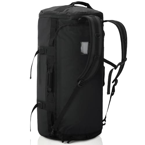 Haimont Heavy Duty Convertible Travel Duffel Backpack, 90L, Black