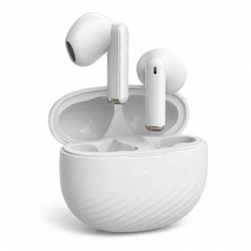 Red Ray Wireless Headphones,Wireless Bluetooth 5.3 Earbuds, Touch Control, Easy-Pairing, 24H Playtime,Noise Cancellation Built-in Mic with Charging Case, IPX8 Waterproof Earphones for Anroid/IOS — view 2