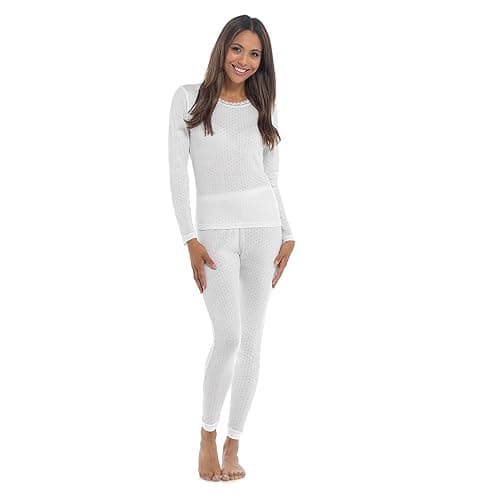 Undercover Lingerie 2 Pack Womens Thermal Long Sleeve Vest White Medium — view 2